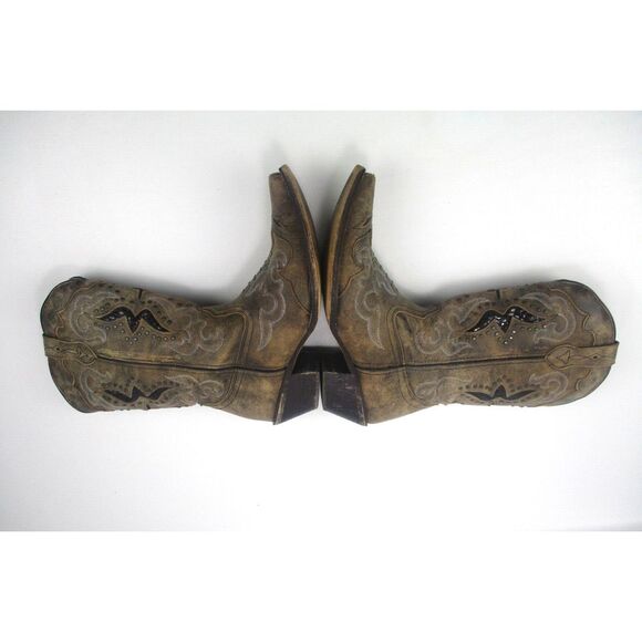 Laredo Lucretia Women's Brown Leather Pull On Western Boots Size 9.5 W  #52133 - Picture 8 of 11